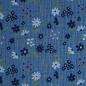 Preview: Musselin Double Gauze blaue weiße Blümchen auf jeansblau